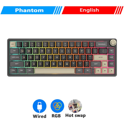 Royal Kludge RK R65 Brazilian Portuguese Mechanical Keyboard Gasket Wired Hot-swappable 66 Key 65% RGB Backlit Gamer Keyboard