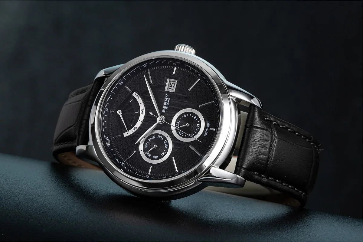 BERNY Luxury Automatic Mechanical Watch for Men Calendar Sapphire MIYOTA 9110 Dress Business Wristwatch High-end Men's Watches