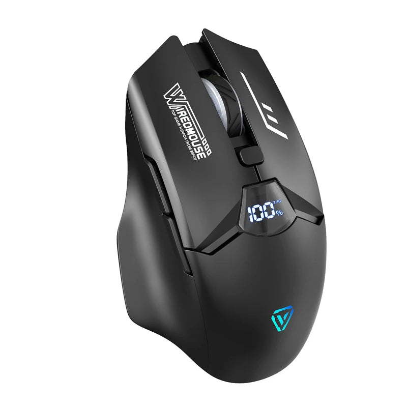 Ratón Bluetooth inalámbrico de doble modo con pantalla inteligente, carga silenciosa, para oficina, gaming, portátil y tablet, universal
