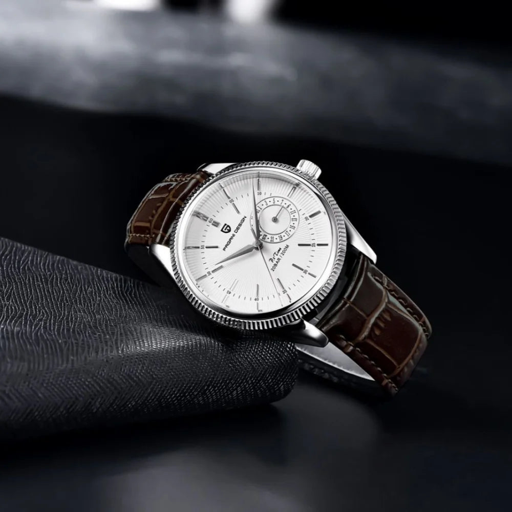 PAGANI Design PD1689 Men Quartz Watch Japan VH65 Movt Sapphire Glass Leather Strap 20Bar Waterproof Men Wristwatch Reloj Hombre