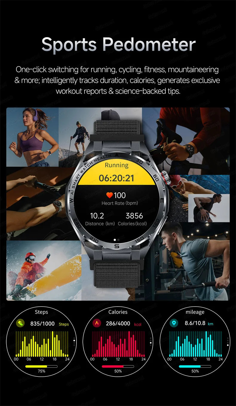 Smart Watch Men High-end Health Blood pressureblood oxygen lipids Uric acid Sapphire Smart watches Ai GPT Custom dial ECG 2026