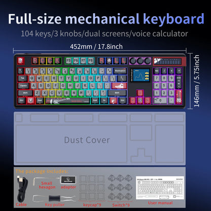 Teclado mecánico inalámbrico SKYLOONG GK104 Pro 100% personalizado, teclado con interruptores intercambiables en caliente de bajo ruido para PC gamer y accesorios de oficina