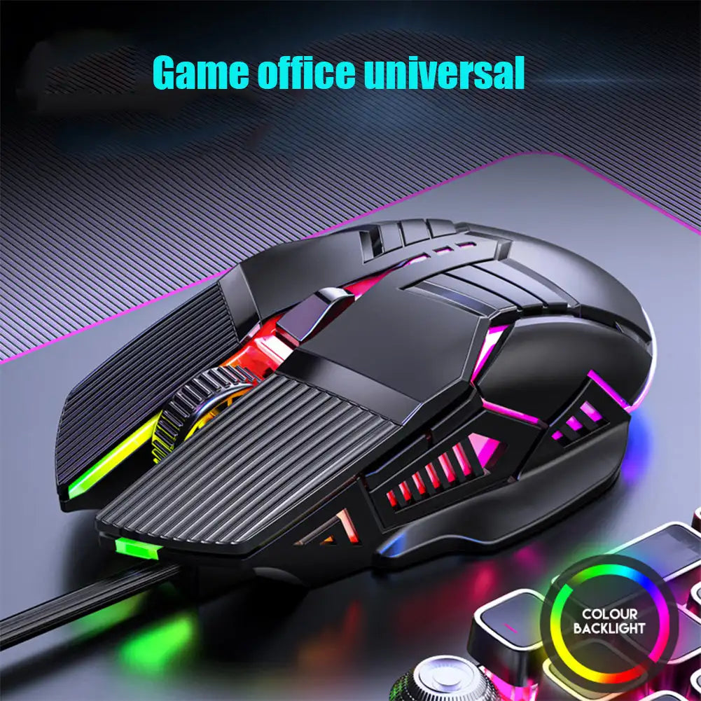 3200DPI Ergonomic Wired Gaming Mouse RGB Backlit USB Gaming Mouse with 6 Silent Buttons for PC Laptop