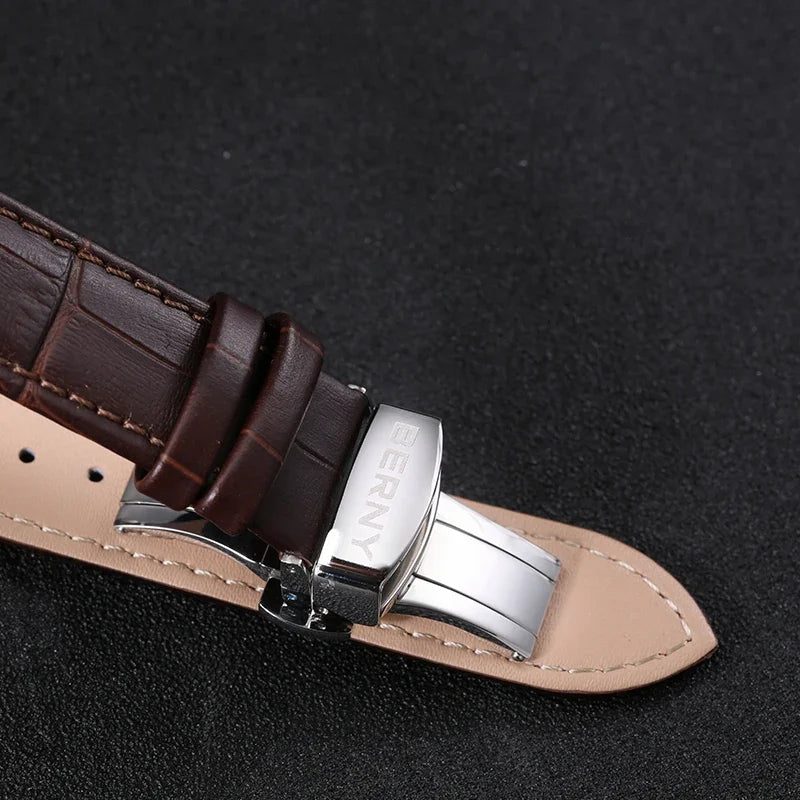BERNY Luxury Automatic Watches for Men Fashion Elegant Mechanical Wristwatch Sapphire Date Week High-end Men's Dress Watch