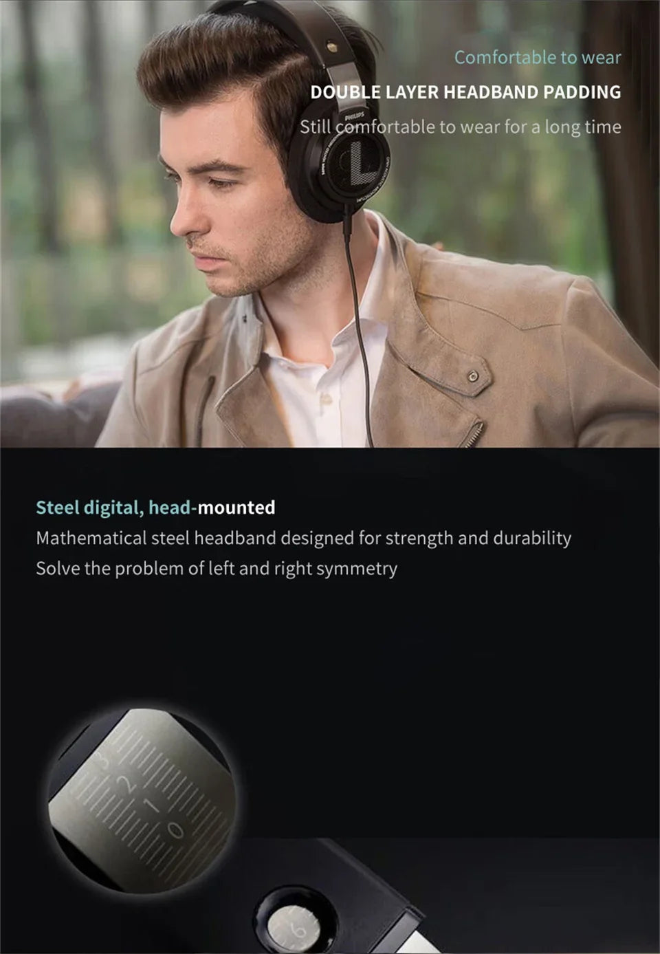 Philips SHP9500 HiFi Stereo Wired Headphones – Professional Open-Back Over-Ear Headset for Music, Gaming, Mobile & PC – High Precision Sound, 50mm Drivers, Crystal Clear Audio Performance