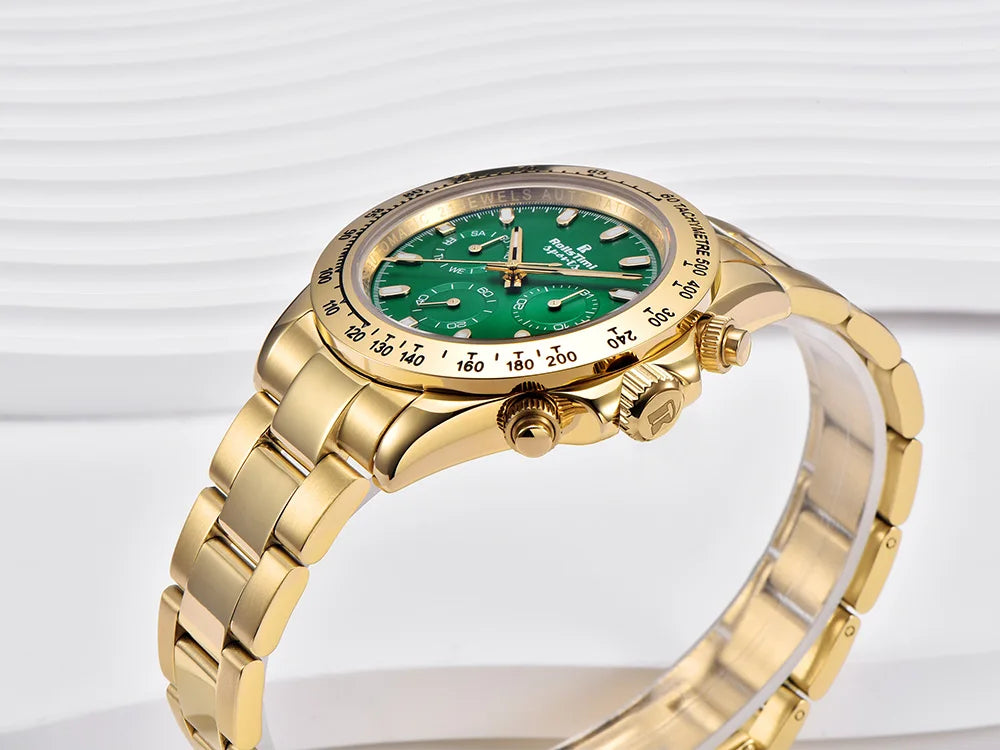 RollsTimi Men's Watches Top Luxury Sapphire Men's Mechanical Watches Calendar Week stainless steel waterproof relógios masculino