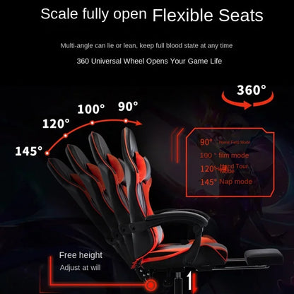 Chaise Gaming Chair Sofa with Bluetooth Speaker, Ergonomic Computer Gaming Chair, Office Chair with Adjustable Height, Reclining Gamer Chair