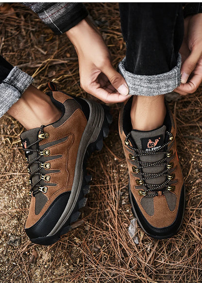 Winter Casual Shoes Men Leather Comfortable Walkng Shoes Autumn Classic Outdoor Sneakers Women High Top Hiking Sneakers Lace Up