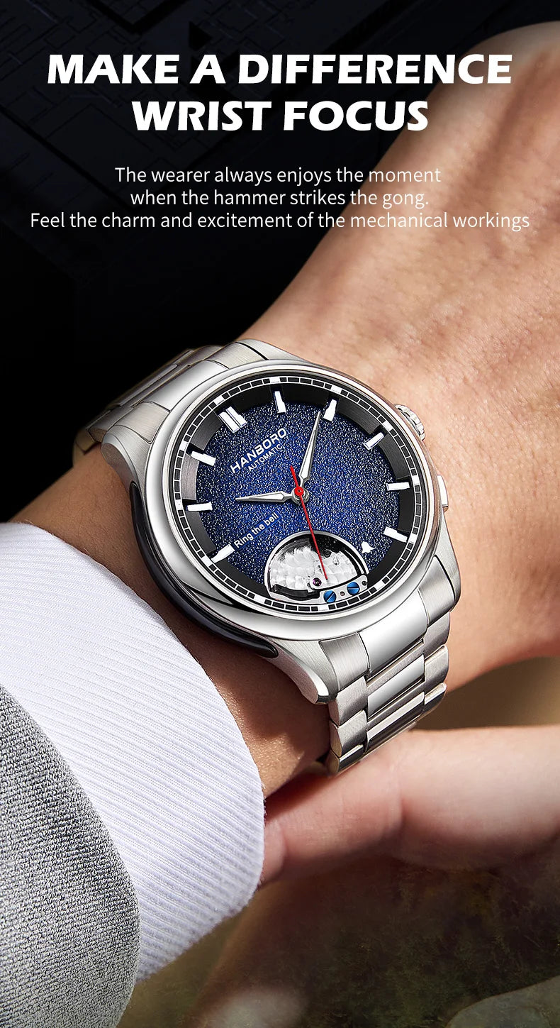 HANBORO Chime Series Modified Movement Men's Personalized Automatic Mechanical Watch