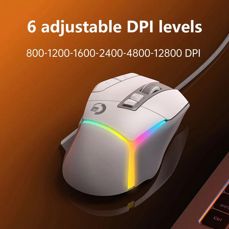 Wireless Gaming Mouse Bluetooth Rechargeable RGB Gaming Mouse with Optical Sensor, Programmable Wireless Gaming Mouse for Windows, Wired & Tri-Mode