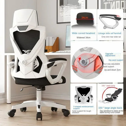 Ergonomic Computer Office Chair with Adjustable Height, Rotating Swivel Design, Comfortable Reclining Boss Chair for Home Office, Study & Gaming