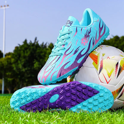 Kids Professional Football Boots Men Soccer Shoes Low-top Ankle Support Sports Youth Match Training Football Non-slip Durable