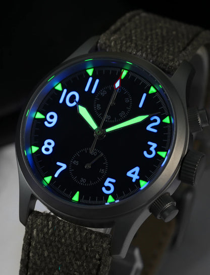 Militado ML1868 Watch - VK61 Quartz Movement 100m Waterproof Watches Men Stainless Steel Chronograph Sapphire Crystal Wristwatch