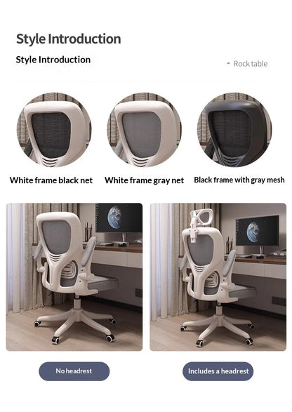 Ergonomic Office Chair with Adjustable Lumbar Support, Mesh High Back, Reclining Swivel Computer Desk Chair with Adjustable Armrests for Home Office & Gaming
