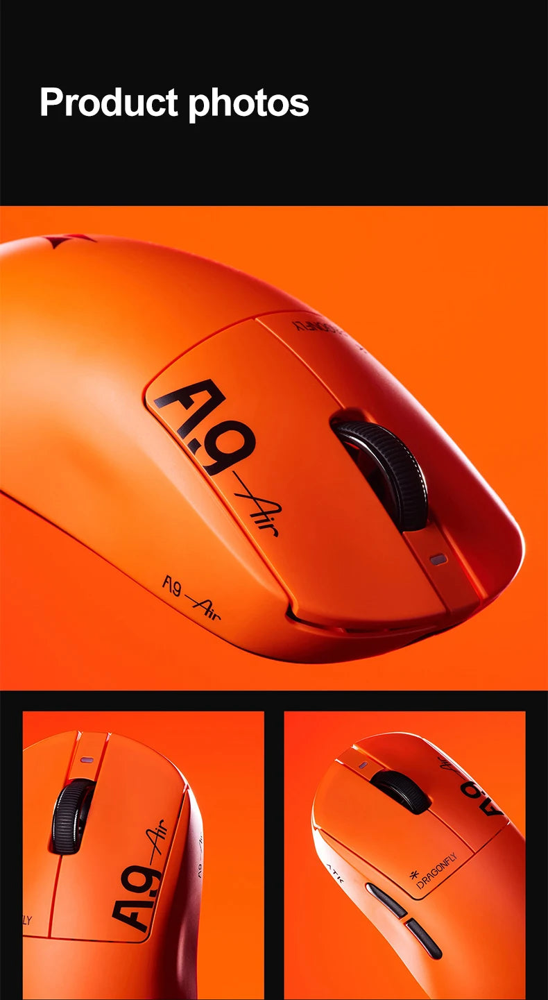 Ratón gaming inalámbrico ATK Dragonfly A9 Ultimate A9 Air PAW3950 ultraligero ergonómico para esports FPS CSGO A9 Ultra