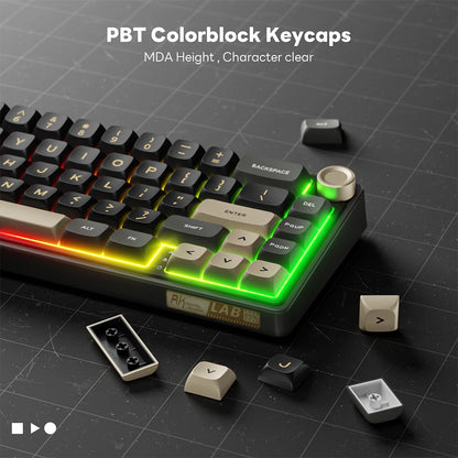 Royal Kludge RK R65 Brazilian Portuguese Mechanical Keyboard Gasket Wired Hot-swappable 66 Key 65% RGB Backlit Gamer Keyboard