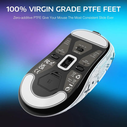 ATTACK SHARK X3 лека безжична геймърска мишка, 49g Tri-Mode, сензор PAW3395 26K DPI, 200h живот на батерията, 5 програмируеми бутона