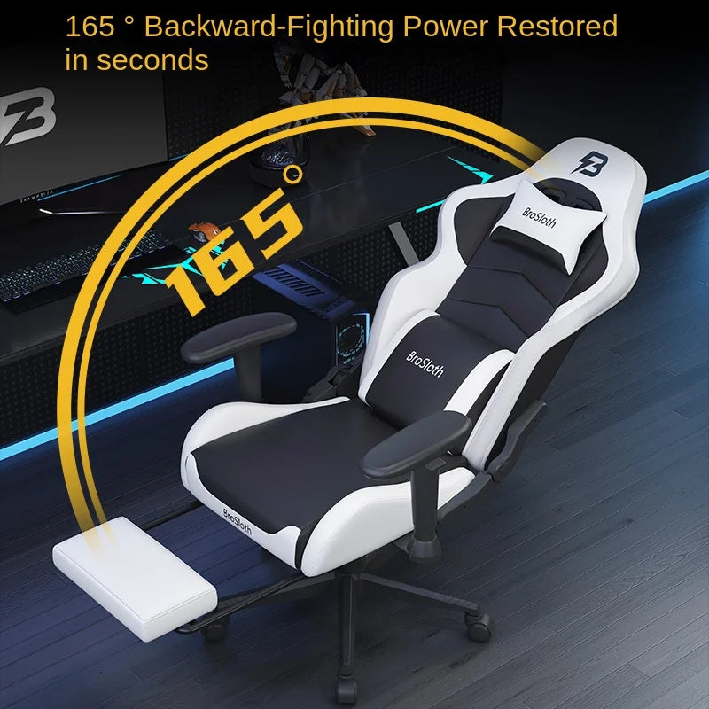 S8 Gaming Chair with 3D Armrests, Ergonomic Adjustable Backrest, Computer Office Chair, Leather Gamer Chair with Nylon Feet