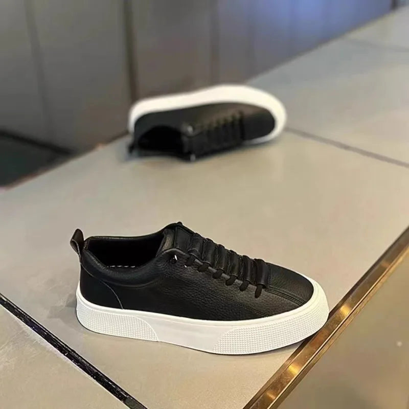 Men Sneakers Casual Shoes Men Flats Zapatillas Hombre Lightweight PU Leather Breathable Shoe Mens White Sports Tenis Shoes