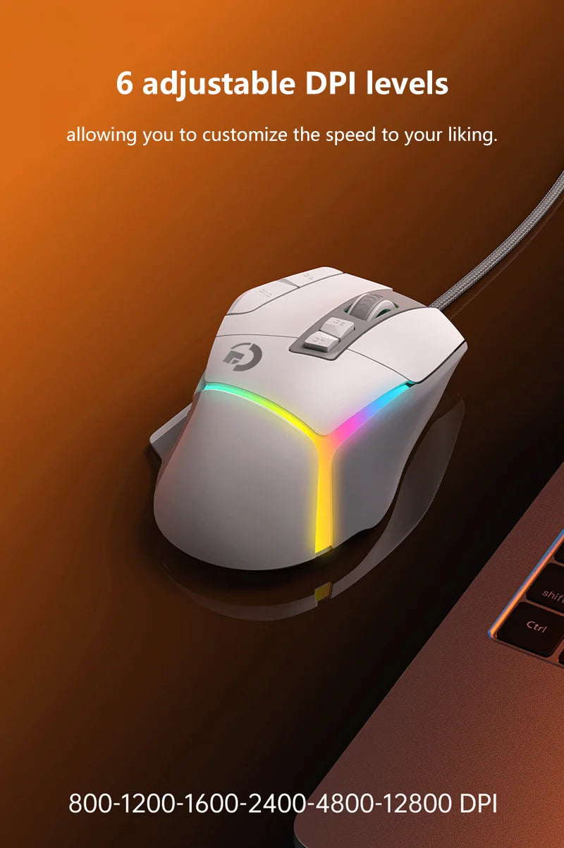 Wireless Gaming Mouse Bluetooth Rechargeable RGB Gaming Mouse with Optical Sensor, Programmable Wireless Gaming Mouse for Windows, Wired & Tri-Mode