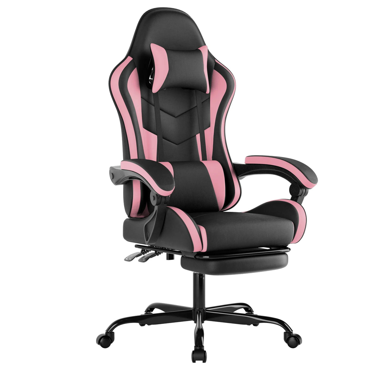 WOTSTA Gaming Chair with Footrest Ergonomic Gamer Chair, Adjustable Lumbar Support, Headrest, Reclining Computer Chair for Gaming & Office