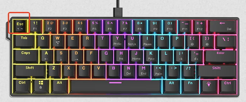 AJAZZ NK61 Wired 61-Key Gaming Mechanical Keyboard 60% RGB Lighting Hot-Swappable Red Switches 61 Keys Suitable for Gamers