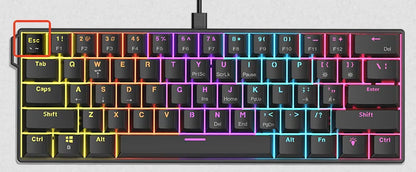 AJAZZ NK61 Wired 61-Key Gaming Mechanical Keyboard 60% RGB Lighting Hot-Swappable Red Switches 61 Keys Suitable for Gamers