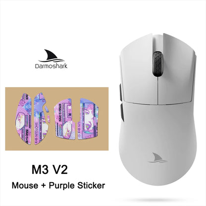 Ratón gaming Darmoshark M3 V2 Double 8K inalámbrico trimodo 26KDPI con sensor PAW3395, ratón macro para manos grandes para ordenador portátil y PC