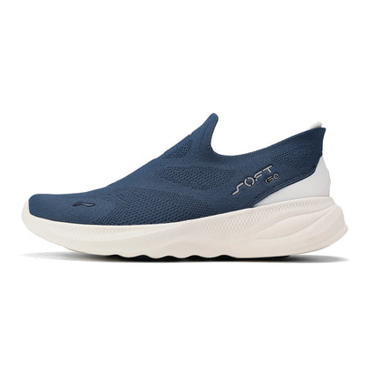 Pánské nazouvací volnočasové vycházkové boty Li-Ning SOFT GO 2 KNIT, tlumicí, pohodlné a stabilní; síťované každodenní sportovní běžecké tenisky LiNing AGLV017