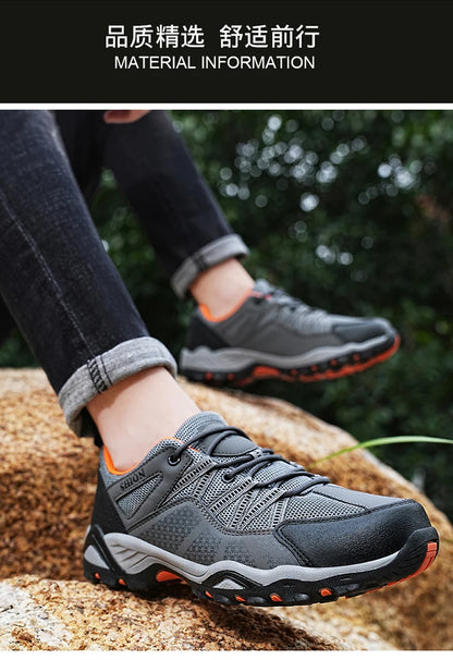 Brand Hiking Shoes Men Mesh Breathable Travel Shoe Outdoor Waterproof Hunting Fishing Shoes Mountain Off-Road Riding Sports Shoe