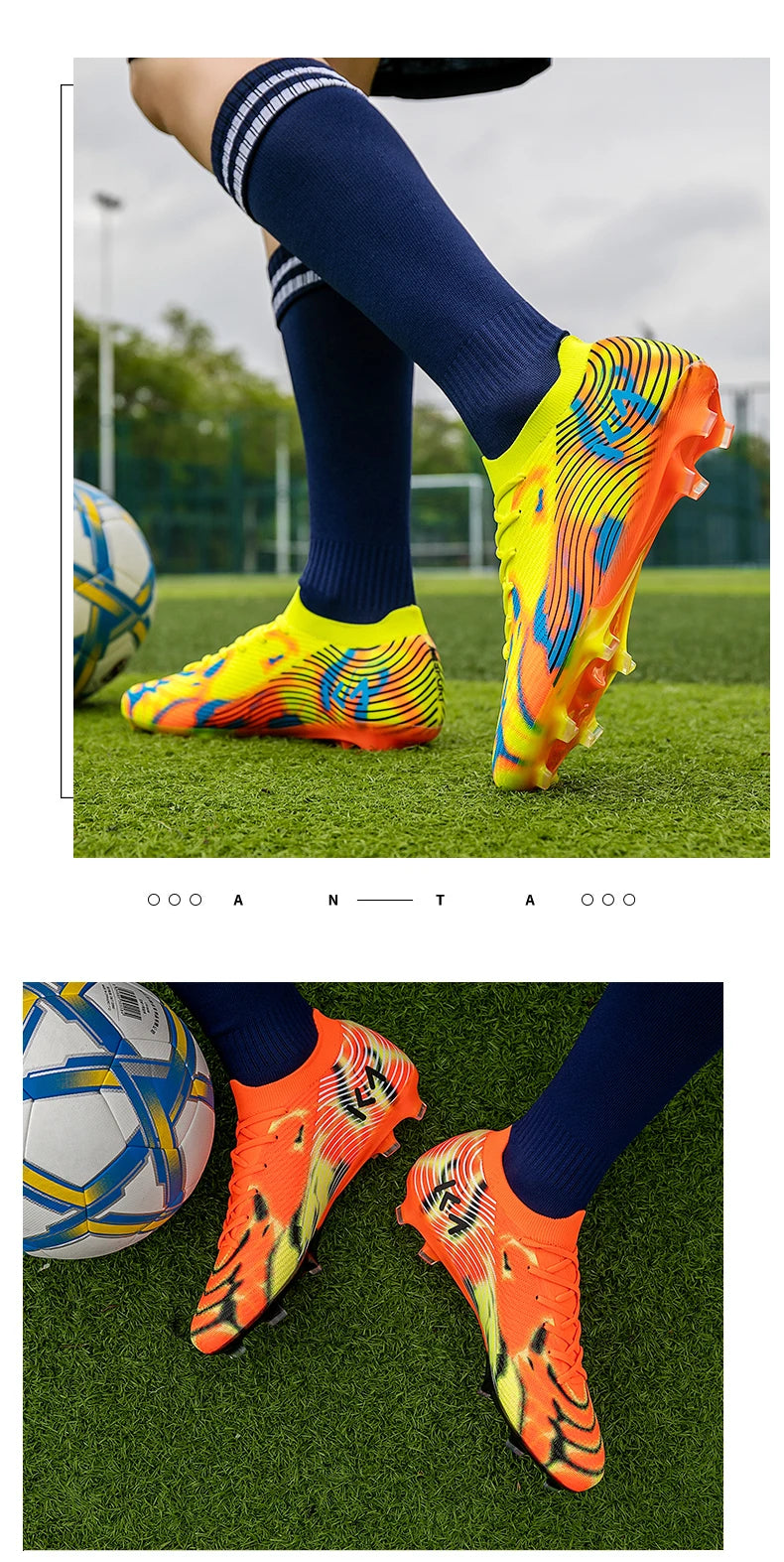 New Men Soccer Shoes Match Outdoor Sneakers Grass Cleats Hot-selling Football Boots Non-Slip Boys High-quality High-top Light