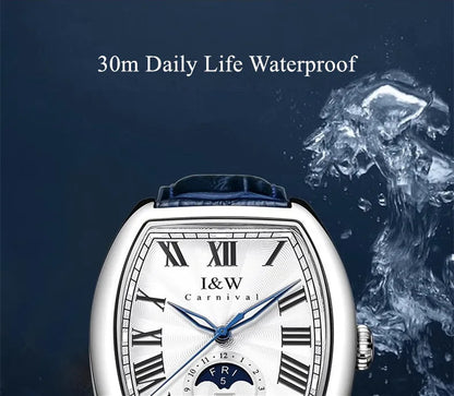 CARNIVAL I&W Mechanical Business Watches for Men Brand Luxury Automatic MIYOTA Movement Wristwatches Waterproof Man Reloj Hombre