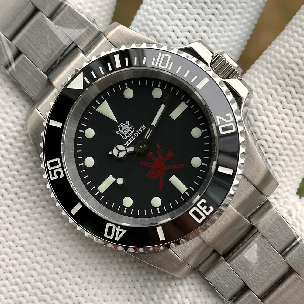 STEELDIVE SD1954 Black Dial 41MM Stainless Steel NH35 Automatic Movement What Ghost Mens 300M Dive Watch  Sapphire Glass
