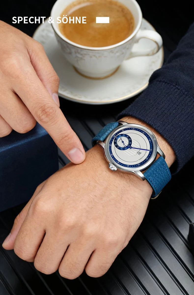 2026 New Luxury Specht & Söhne Jump Hour Watches Automatic Mechanical Watch For Men Sapphire Crystal Stainless Steel Wristwatch
