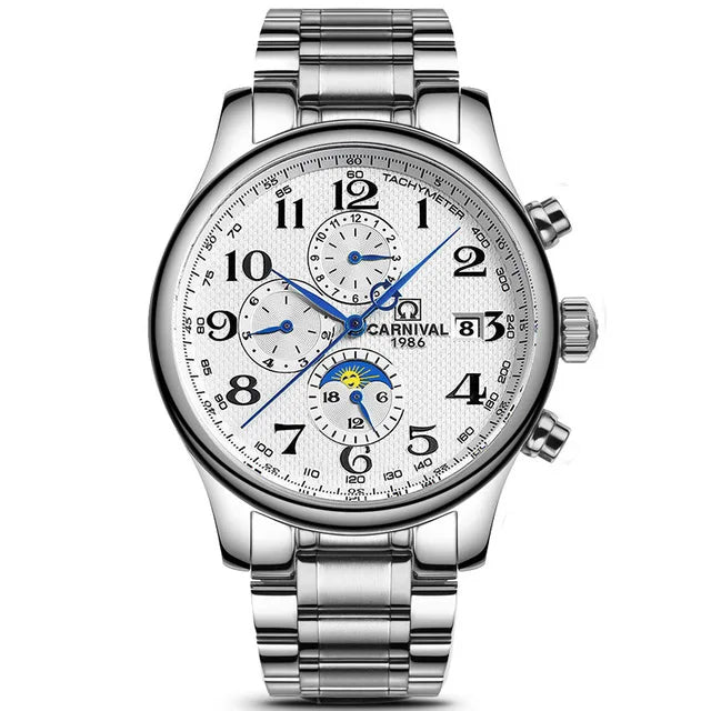 Reloj mecánico automático para hombre en acero inoxidable Case Shape: Redondo Case