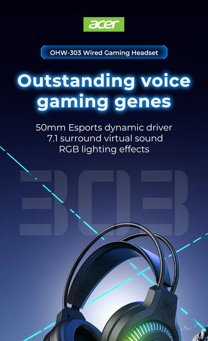 RGB Wired Gaming Earphones with Mic – Low Latency Surround Sound RGB Cool Lighting Gaming Headset with Noise Isolation & Comfort Fit