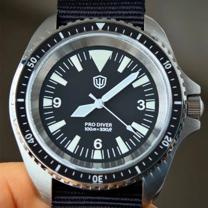 Watchdives WD1980 V3 38mm Men Watch Vintage VH31 Ronda 515 Sweep Seconds Quartz Movement Watches Luminous Sapphire Wristwatch