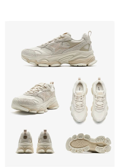 Xtep Chinoiserie Casual Shoes Female 2025 Spring Increase Thick Sole Sports Shoes Outdoor Vintage Fashion Sneakers 875118320006