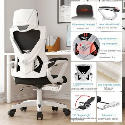 Ergonomic Computer Office Chair with Adjustable Height, Rotating Swivel Design, Comfortable Reclining Boss Chair for Home Office, Study & Gaming