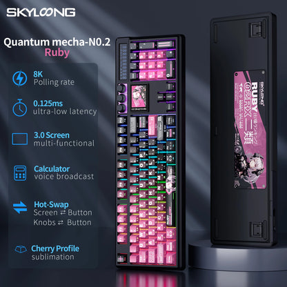 Teclado mecánico inalámbrico SKYLOONG GK104 Pro 100% personalizado, teclado con interruptores intercambiables en caliente de bajo ruido para PC gamer y accesorios de oficina