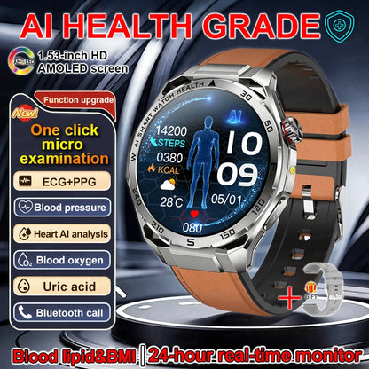 Smart Watch Men High-end Health Blood pressureblood oxygen lipids Uric acid Sapphire Smart watches Ai GPT Custom dial ECG 2026