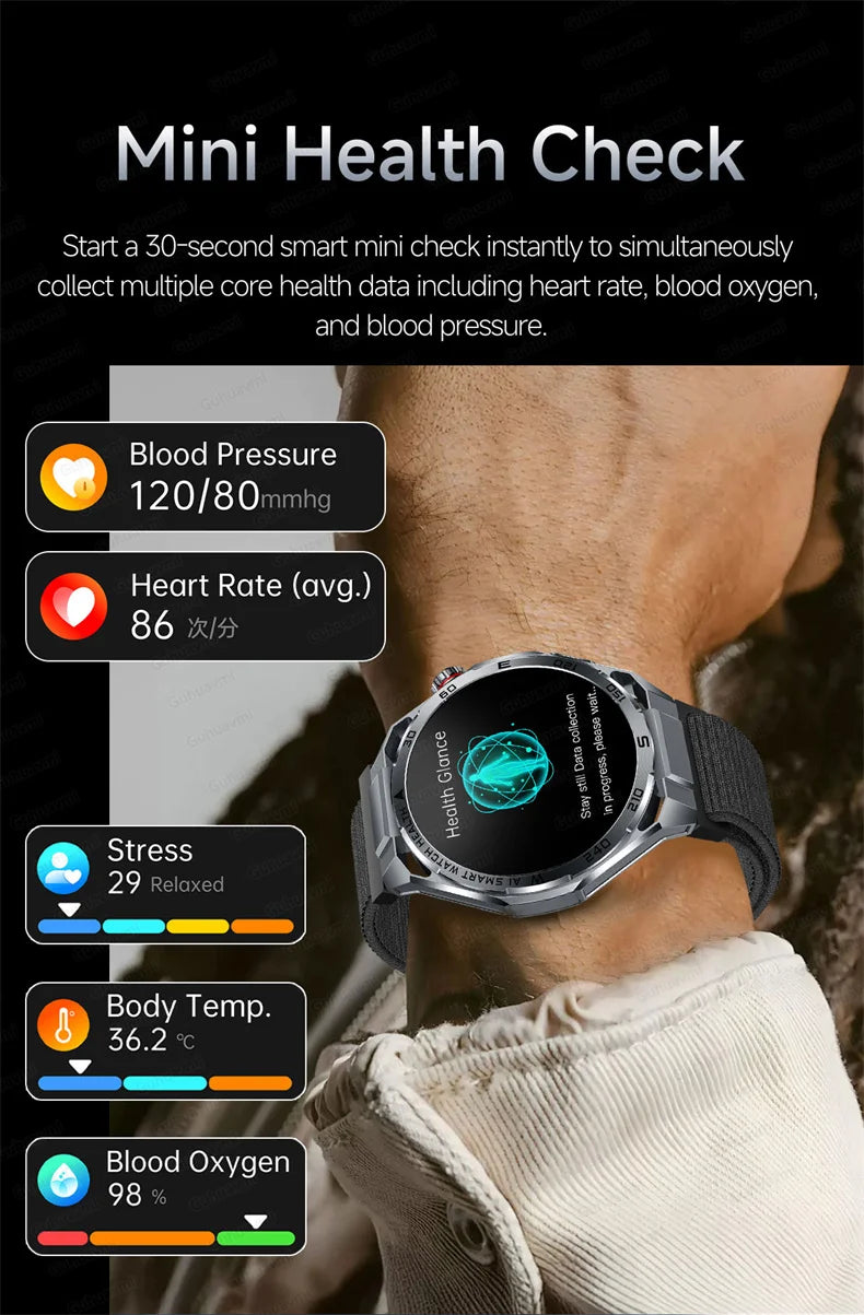 Smart Watch Men High-end Health Blood pressureblood oxygen lipids Uric acid Sapphire Smart watches Ai GPT Custom dial ECG 2026