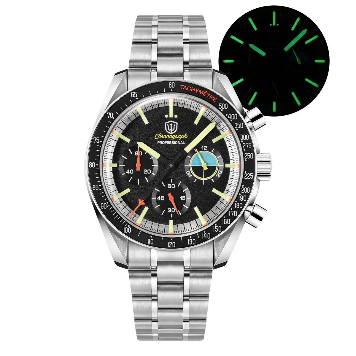 Watchdives WD1863 39mm Watch VK63 Quartz Chronograph Movement BGW9 Luminous 10Bar Waterproof 39mm Vintage Watches