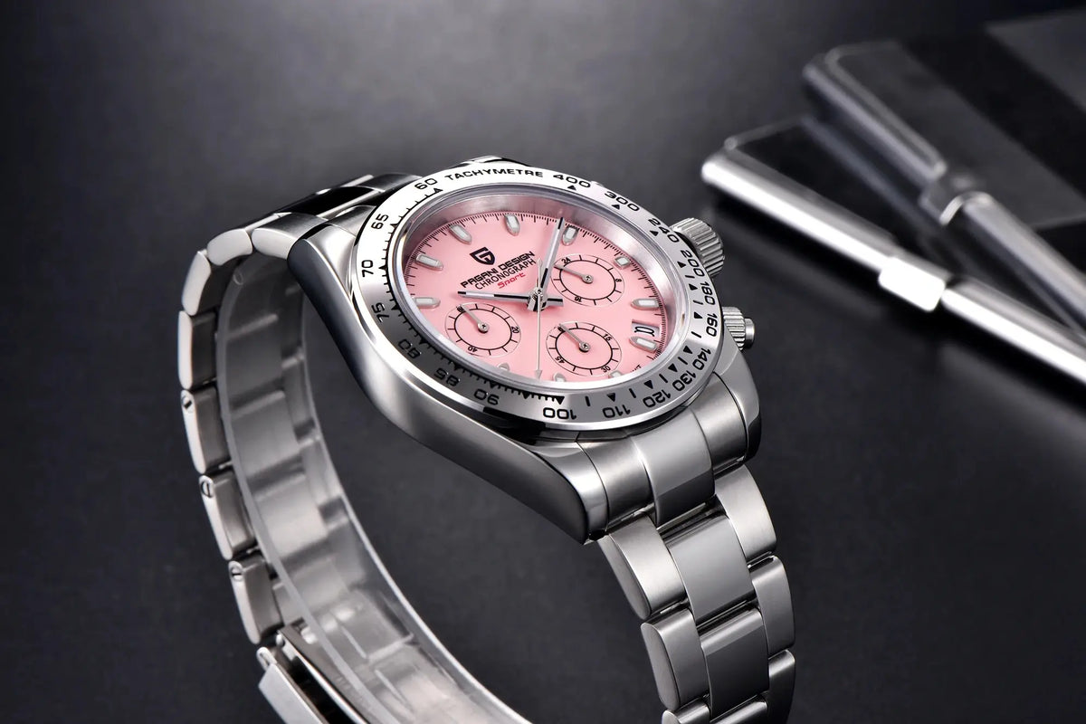 Pagani Design VK63 Fashion Men's Quartz Watch Luxury Sapphire Glass Timing Code Watch Stainless Steel Waterproof 10 Bar PD1727