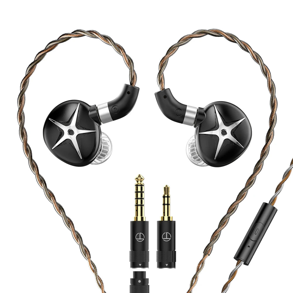 TRN Starfish HiFi Wired Earphones 12mm Dynamic Driver In-Ear Monitors with Beryllium Diaphragm, Detachable Cable Audiophile HiFi Headphones