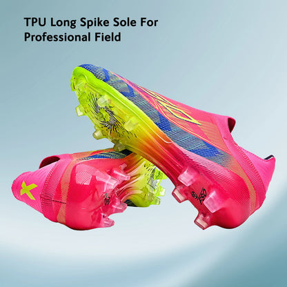 AG/FG Firm Ground Soccer Cleats for Men Women Kids Youth PU Fabric Rubber Sole Non-Slip Wear-Resistant Training Boots