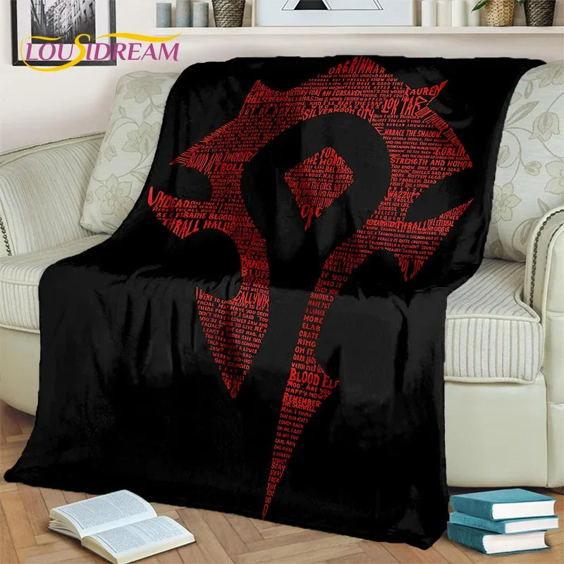 3D World of Warcraft Game WOW Lich King DH Blanket,Soft Throw Blanket for Home Bedroom Bed Sofa Picnic Travel Office Cover Kids