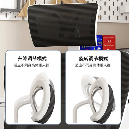 Ergonomic Office Chair with 4D Adjustable Waist Support, Swivel Computer Chair, Height Adjustable Desk Chair for Home Office, Study & Work