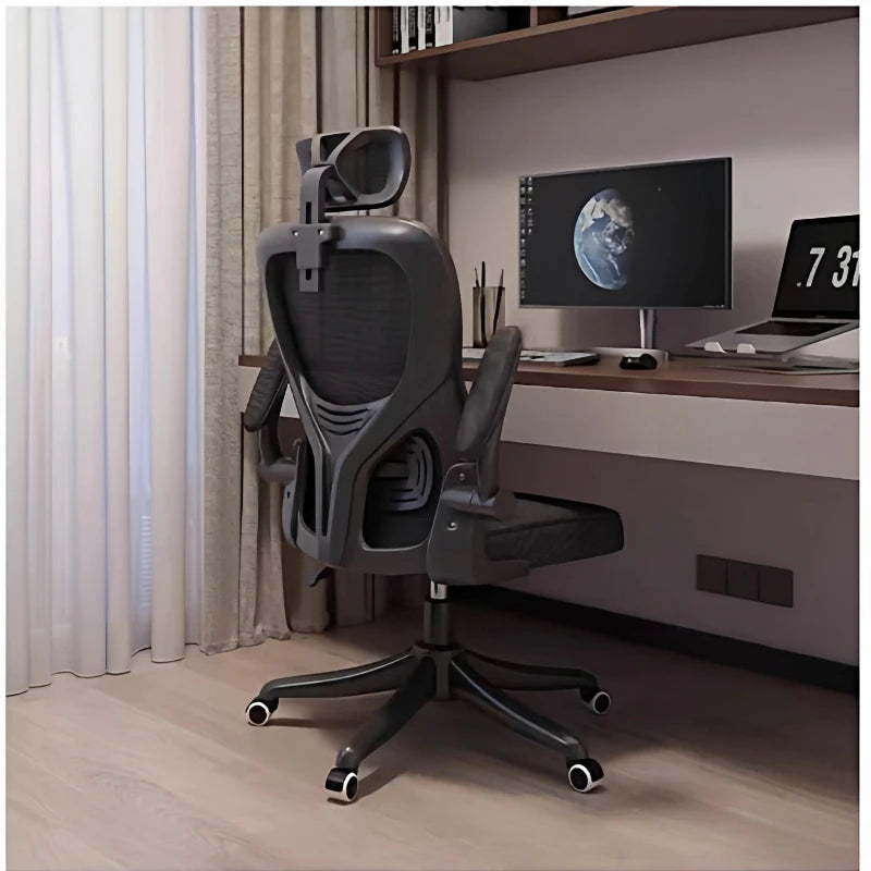 Ergonomic Office Chair with Armrests, Adjustable Height Swivel Desk Chair, Comfortable Rolling Office Chair for Gaming, Study & Workspace