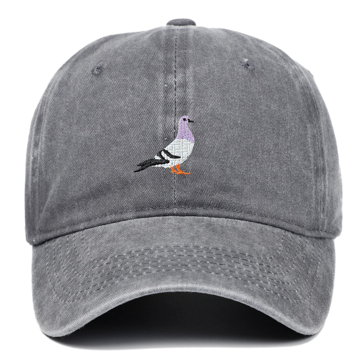 Spring New Pigeon Embroidery, Water Wash, Sun Protection Sun Hat for Men and Women Outdoor Sports, Fishing, Sun Protection Baseb